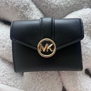 Michael Kors Black Wallet with Gold Logo